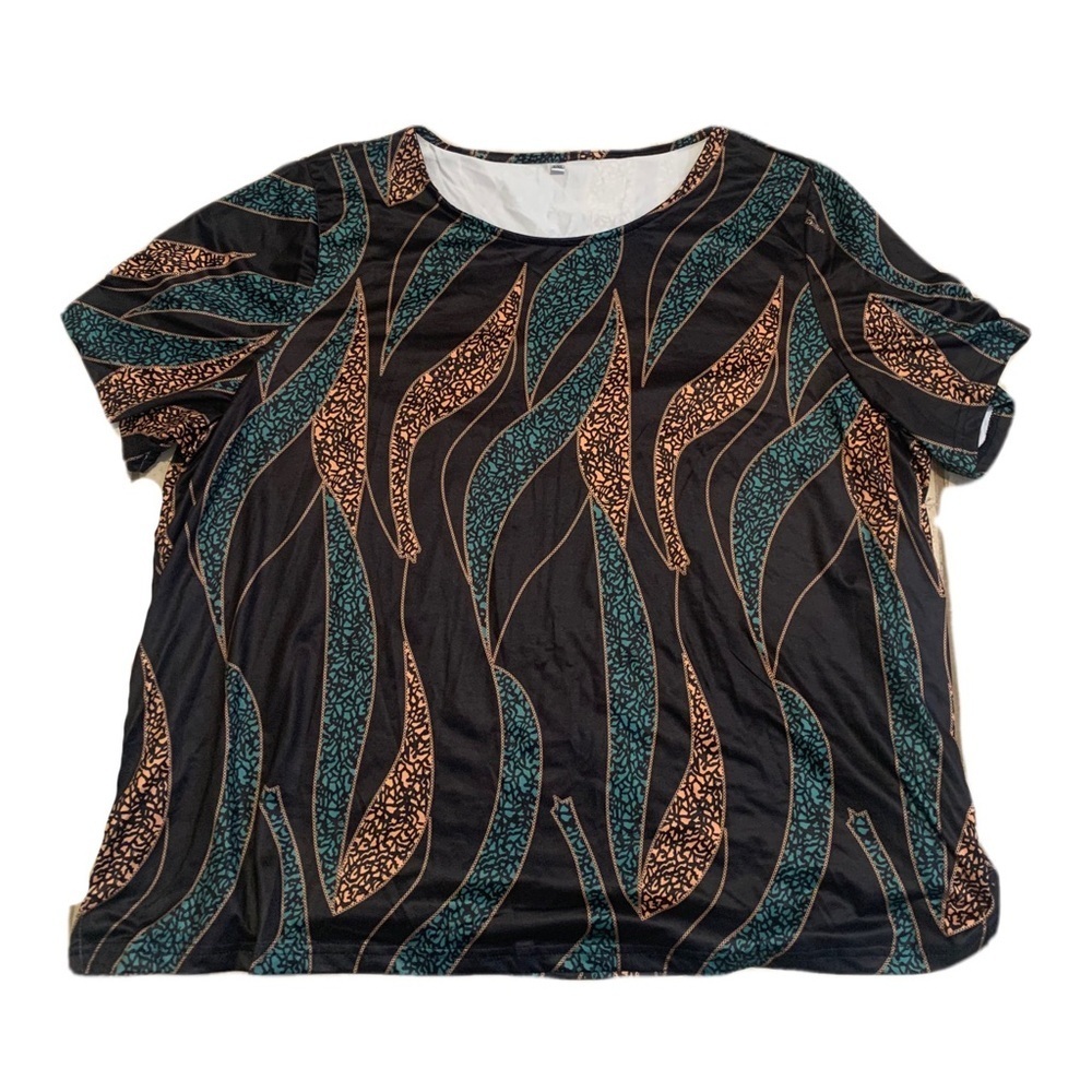 Emery Rose Abstract Print Short Sleeve Top 5XL NWT